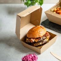 N1 Bulk Standard Premium Cardboard Biodegradable Compostable Burger Boxes x 210