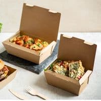 N1 Bulk Standard Premium Cardboard Biodegradable Compostable Food Boxes x 300