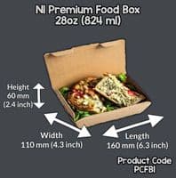 N1 Bulk Standard Premium Cardboard Biodegradable Compostable Food Boxes x 300