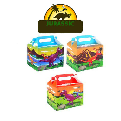 N1 Cardboard  Compostable Dinosaur Birthday Party Gift Boxes 53oz x 10
