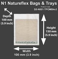 N1 Cardboard Compostable Heat Seal Bags & Mini Cake Boards 150 x 100mm x 100