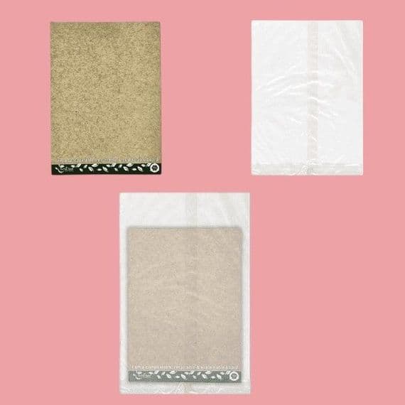 N1 Cardboard Compostable Heat Seal Bags & Mini Cake Boards 150 x 100mm x 100