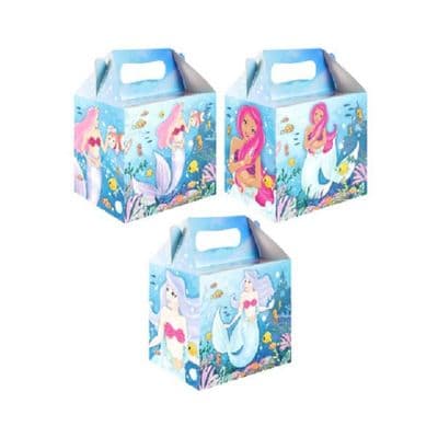 N1 Cardboard Compostable Mermaid Birthday Party Gift Boxes 53oz x 10