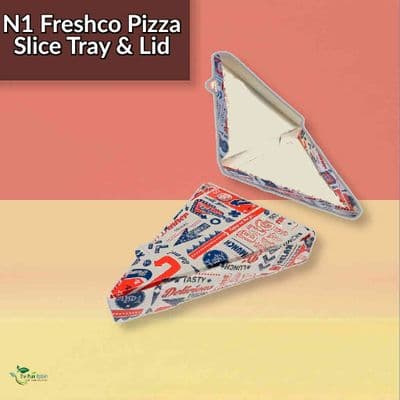 N1 Freshco Compostable Pizza Slice Tray & Lid | Pack of 50