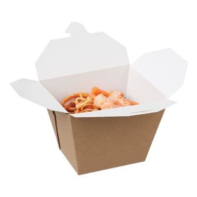 N1 Kraft Compostable Biodegradable Noodle Rice Wok Food Boxes x 50