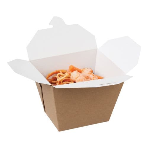 N1 Kraft Compostable Biodegradable Noodle Rice Wok Food Boxes x 50