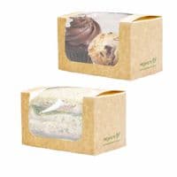 N1 Kraft PLA Compostable Biodegradable Cake & Sandwich Box x 100
