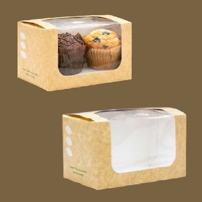 N1 Kraft PLA Compostable Biodegradable Muffin Cake Boxes