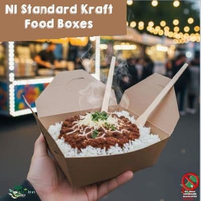 N1 Kraft Small Compostable Food Boxes | Leakproof & Eco-Friendly | Reduced to Clear
