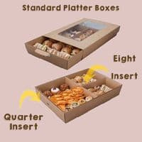 N1 Standard Cardboard & PLA Compostable Sandwich Buffet Platter Boxes 12x9