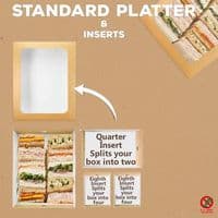 N1 Standard Cardboard & PLA Compostable Sandwich Buffet Platter Boxes 12x9