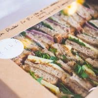 N1 Standard Cardboard & PLA Compostable Sandwich Buffet Platter Boxes 12x9