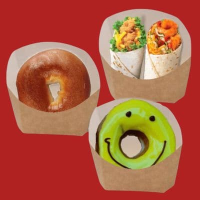 N1 Standard Kraft Biodegradable Compostable Bagel & Doughnut Trays x 50