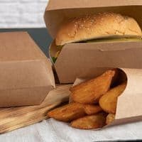 N1 Standard Kraft Compostable Biodegradable Chips & Fries Scoop Boxes 13oz x 100