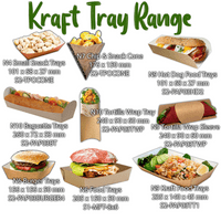 N1 Standard Kraft Compostable Biodegradable Chips & Fries Scoop Boxes 13oz x 100