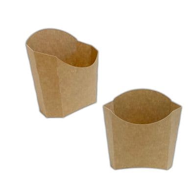 N1 Standard Kraft Compostable Biodegradable Chips & Fries Scoop Boxes 13oz x 100