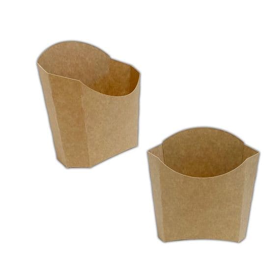 N1 Standard Kraft Compostable Biodegradable Chips & Fries Scoop Boxes 13oz x 100