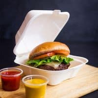 N1 Standard Sugarcane Biodegradable Compostable Burger Boxes 5