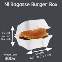 N1 Standard Sugarcane Biodegradable Compostable Burger Boxes 5