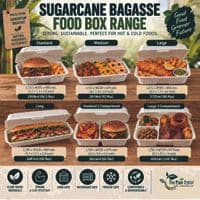 Purely White Sugarcane Takeaway Boxes | Compostable & Leak-Proof