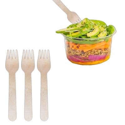 N1 Wood Compostable Recyclable Disposable Forks 6.5