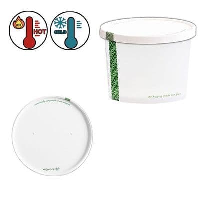 N115 Bulk Cardboard Biodegradable Compostable Hot & Cold Flat Lids 115mm x 500
