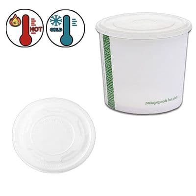 N115 Bulk CPLA Biodegradable Compostable Hot & Cold Flat Lids 115mm x 500