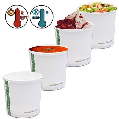 N115 Bulk XXL Cardboard Biodegradable Compostable Soup Ice Cream Container 32oz x 500