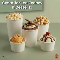 N115 Compostable Soup & Ice Cream Container Lid Range | 12 to 32oz | Box of 500