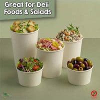 N115 Compostable Soup & Ice Cream Container Lid Range | 12 to 32oz | Box of 500