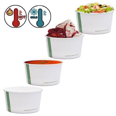 N115 Large Cardboard Biodegradable Compostable Soup Ice Cream Container 16oz x 25
