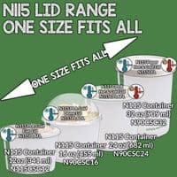 N115 PLA Biodegradable Compostable Cold Dome Lids 115mm x 50