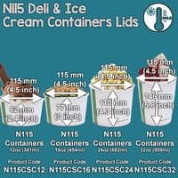 N115 PLA Biodegradable Compostable Cold Dome Lids 115mm x 50