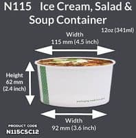 N115 PLA Biodegradable Compostable Cold Dome Lids 115mm x 50