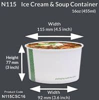 N115 PLA Biodegradable Compostable Cold Dome Lids 115mm x 50