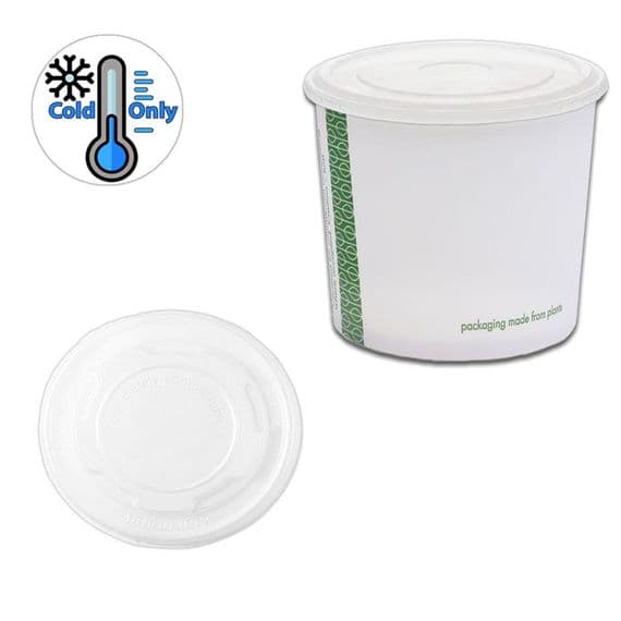 N115 PLA Biodegradable Compostable Cold Flat Lids 115mm x 50