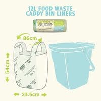 N12 Greenaware Premium Compostable Food Waste Caddy Bags 7-12L