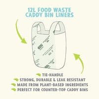 N12 Greenaware Premium Compostable Food Waste Caddy Bags 7-12L