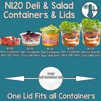 N120 Biodegradable Compostable Dessert & Deli Salad Containers | 8 to 32oz
