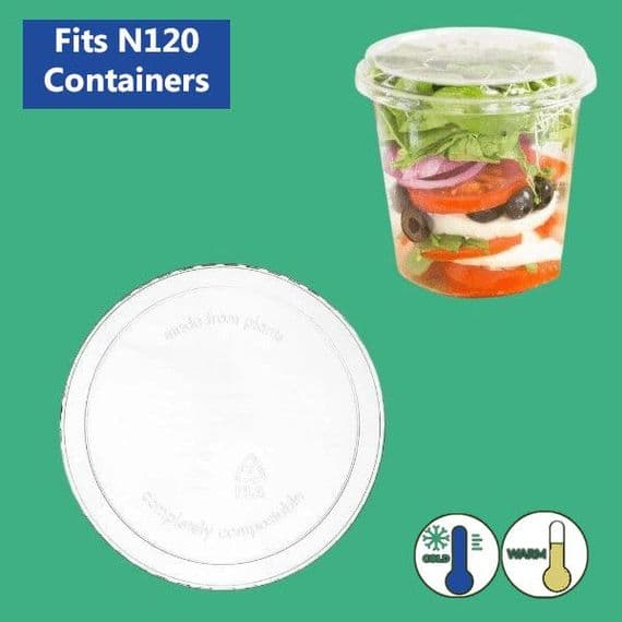 N120 Biodegradable Compostable Lid for Deli Containers 120mm x 75