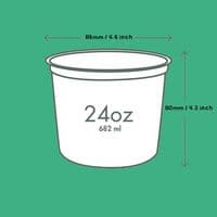 N120 Large Biodegradable Compostable Dessert & Deli Salad Containers 24oz x 50