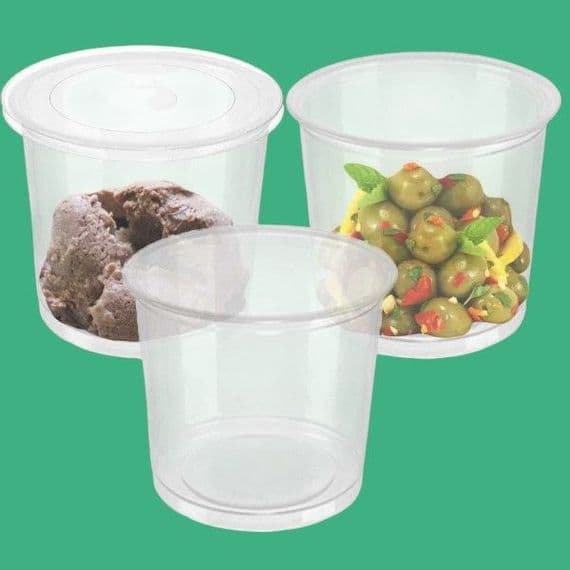 N120 Large Biodegradable Compostable Dessert & Deli Salad Containers 24oz x 50