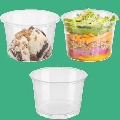 N120 Medium Biodegradable Compostable Dessert & Deli Salad Containers 16oz x 50