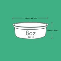 N120 Small Biodegradable Compostable Dessert & Deli Salad Containers 8oz x 50