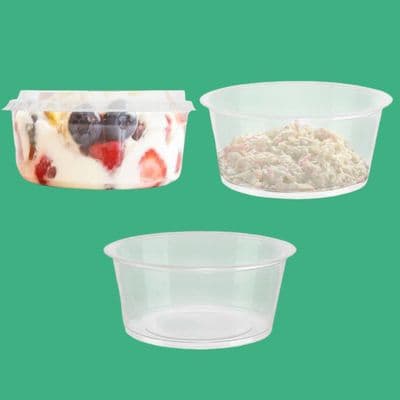 N120 Small Biodegradable Compostable Dessert & Deli Salad Containers 8oz x 50