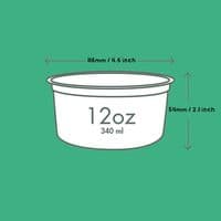 N120 Standard Biodegradable Compostable Dessert & Deli Salad Containers 12oz x 50