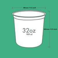 N120 XL Biodegradable Compostable Dessert & Deli Salad Containers 32oz x 50