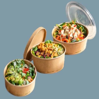 N150 Bulk Large Biodegradable Compostable Food Container Bowls 34oz x 300