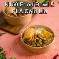 N150 Bulk Medium Biodegradable Compostable Food Container Bowls 24oz x 300