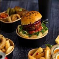 N150 Bulk Noir Medium Biodegradable Compostable Food Container Bowls 24oz x 300